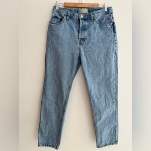 EVERLANE The 90's Cheeky Jean Organic Cotton 29 Crop Light Wash Denim Button Fly